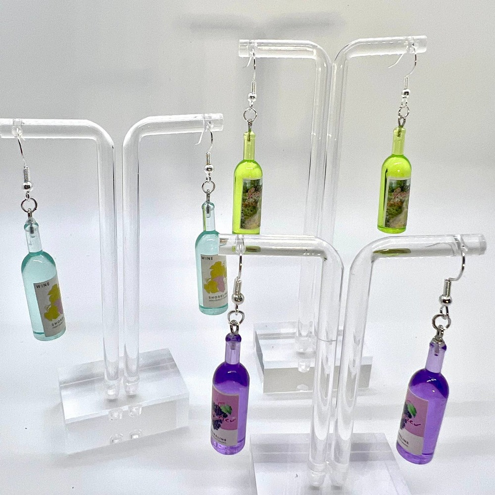 Wine Earrings - Wine Bottle Accessories - Alcohol Earrings - New Years Earrings